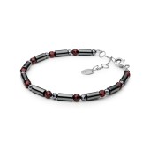 Bratara cu garnet, terahertz, hematite și argint DiAmanti  254-100B-G